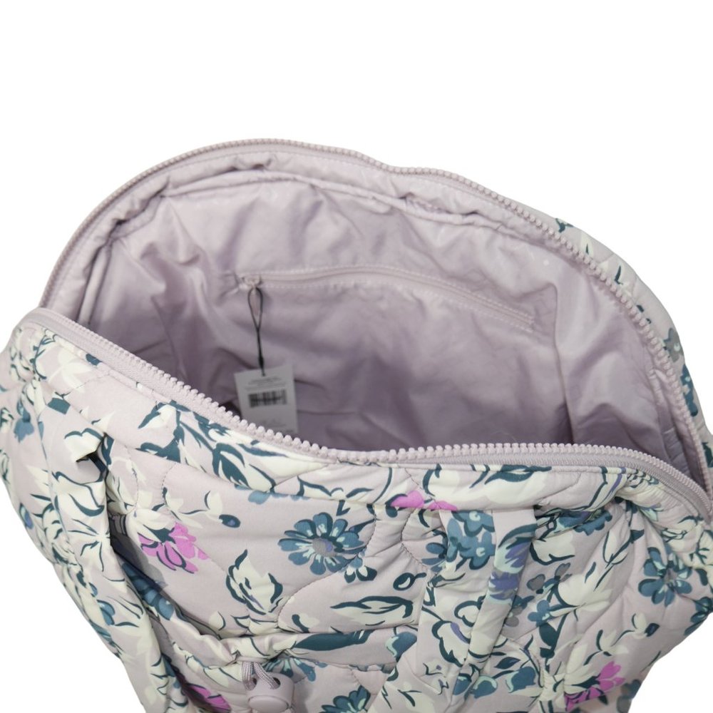 Vera Bradley Featherweight Tote Travel Bag Fresh-Cut Floral Lavender Nylon NWT - Picture 5 of 8